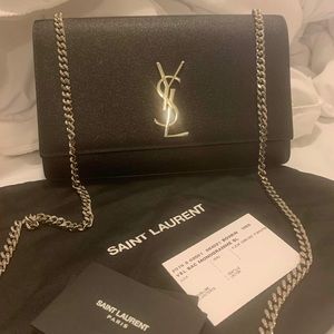 YSL medium in grain de poudre embossed leather